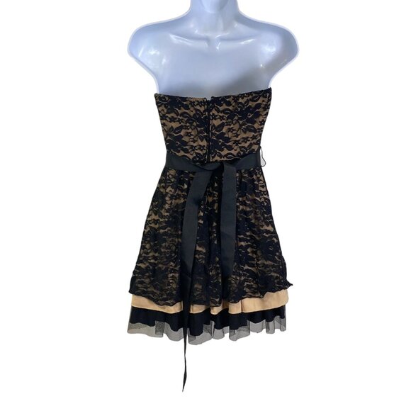 Vtg Y2K BWear Lace Tulle Mini Dress | 1 | Black | Whimsigoth Fairy Valley Girl - Picture 2 of 12